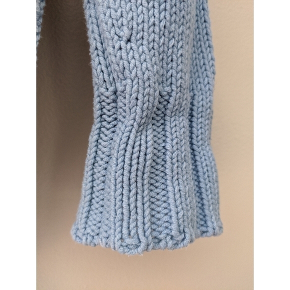 Magaschoni Cableknit Blue Crew Neck Sweater - Picture 3 of 9